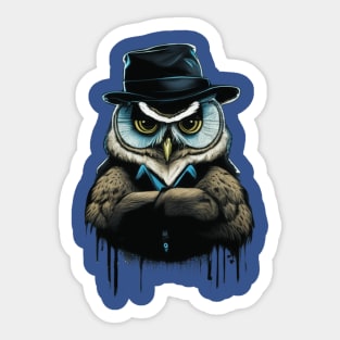 Gangsta Owl minimalistic design Sticker